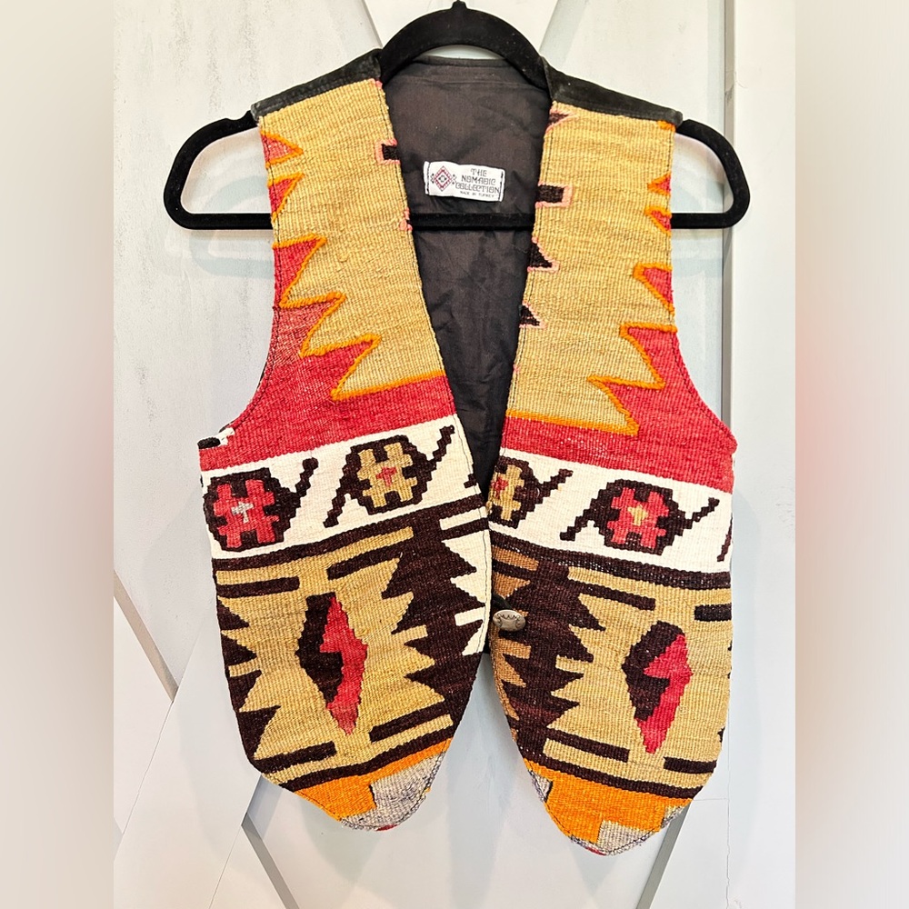 Vintage 80’s The Nomadic Collection Navajo Western Leather Suede Vest Size S/M